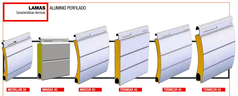 Persiana enrollable de aluminio  Carpintería aluminio TECHNAL-SOMFY-Q  RAILING-CLIMALIT-WICONA-NOVOFERM